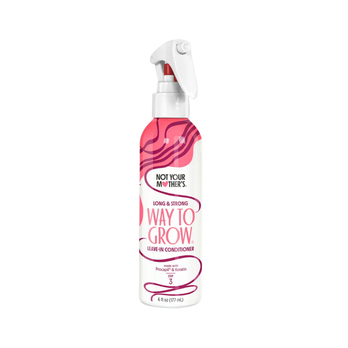 Not Your Mother's Way to Grow leave-in conditioner spray i pink og hvid flaske, 177 ml.