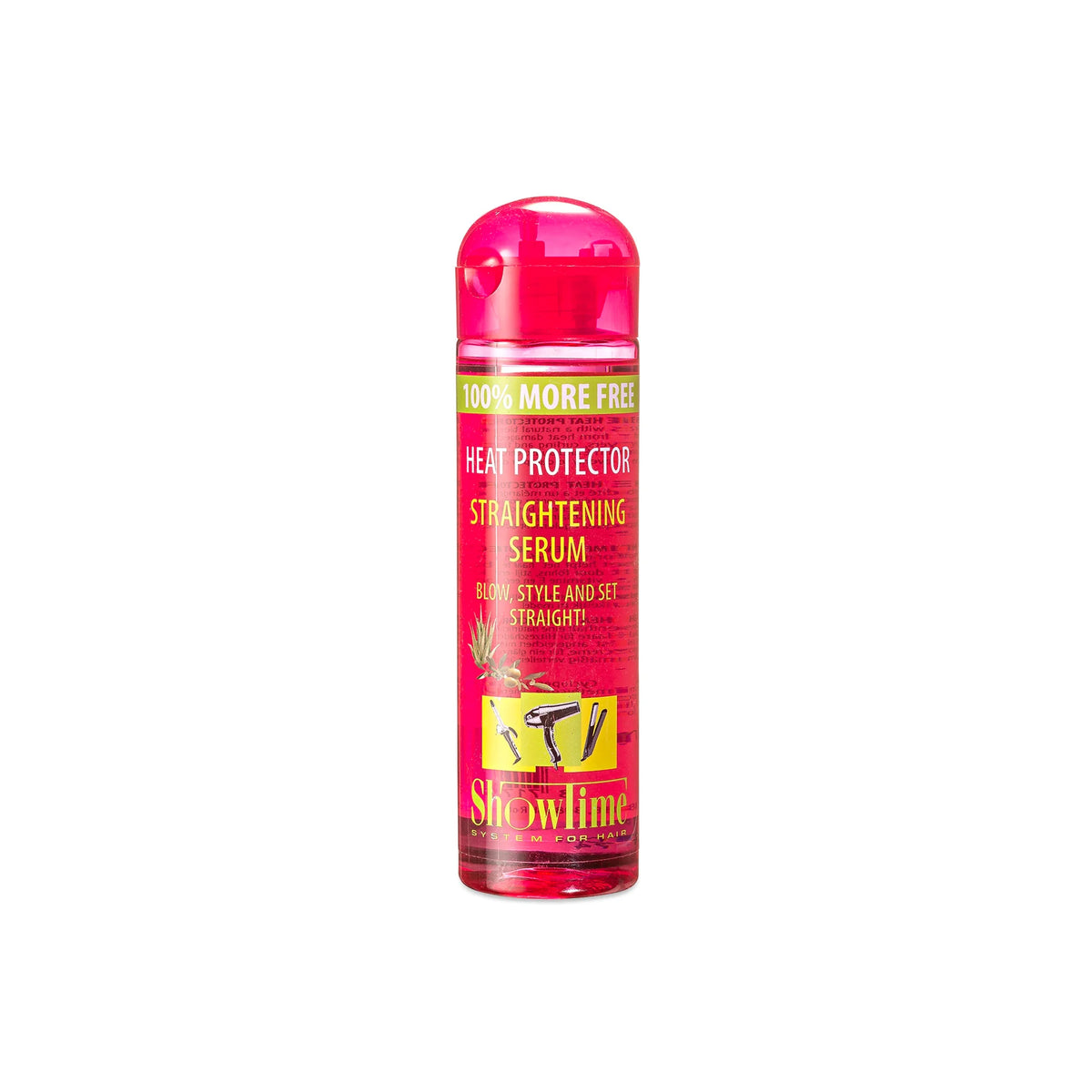 Showtime Heat Protector Straightening Serum 250ml. Varmebeskyttende serum til glatning af hår, der bruges før føntørring og styling.