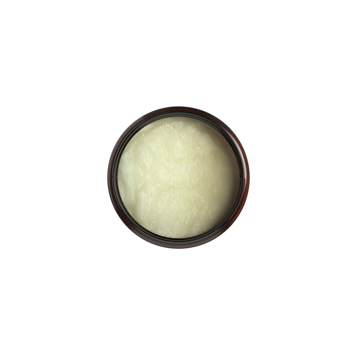 Sunny Isle Jamaican Black Castor Oil Intensive Repair Masque (16 fl oz). Billedet viser toppen af dåsen i plast, hvor man tydeligt kan se maskens cremede, lette tekstur.