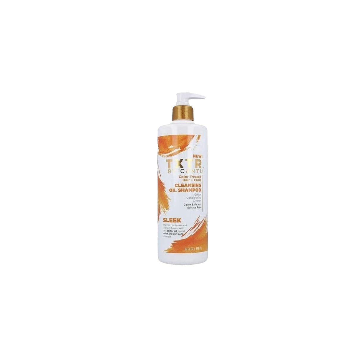 Cantu TXTR Sleek Cleansing Oil Shampoo (473 ml) til farvebehandlet krøllet hår.